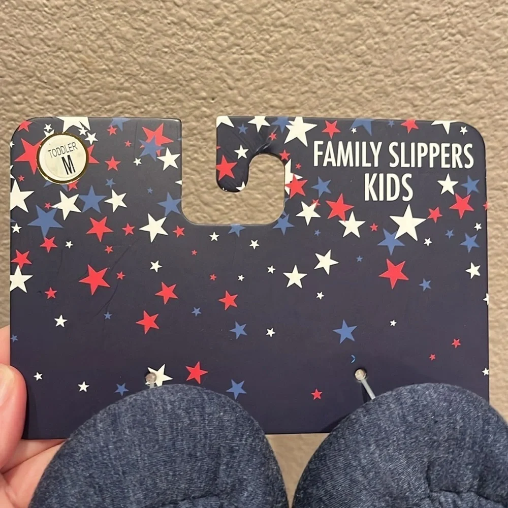 New Made in the USA Toddler Slippers Patriotic Size Medium 7-8 NWT